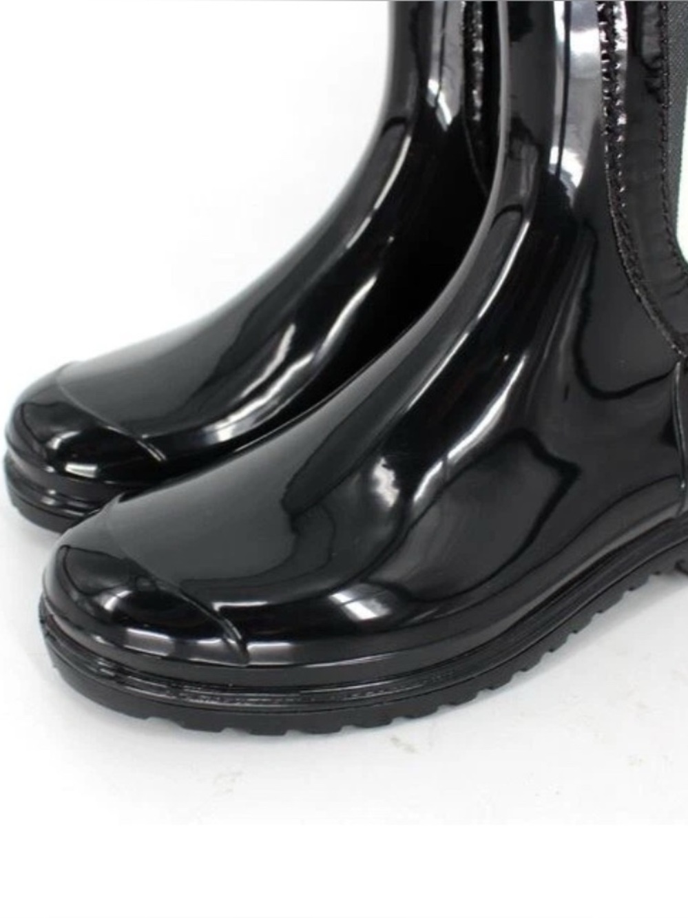 Dolce & Gabbana Wellington Knee High Black & Off White Striped Rain Boots - Picture 5 of 17